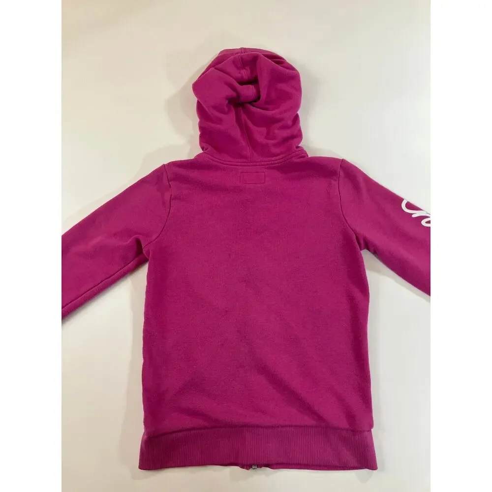 Converse Girls L 12-13 Pink Chuck Taylor Full Zip Hoodie Logo Sweatshirt
